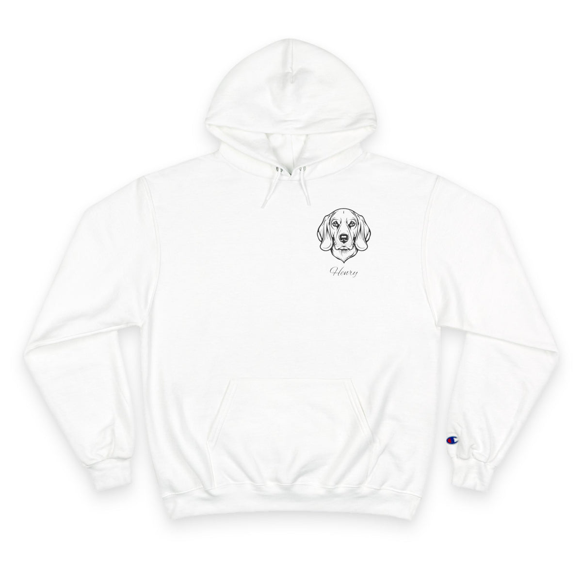Beagle - Personalised Champion® Hoodie (Small Black Beagle & Personalised Pet Name)
