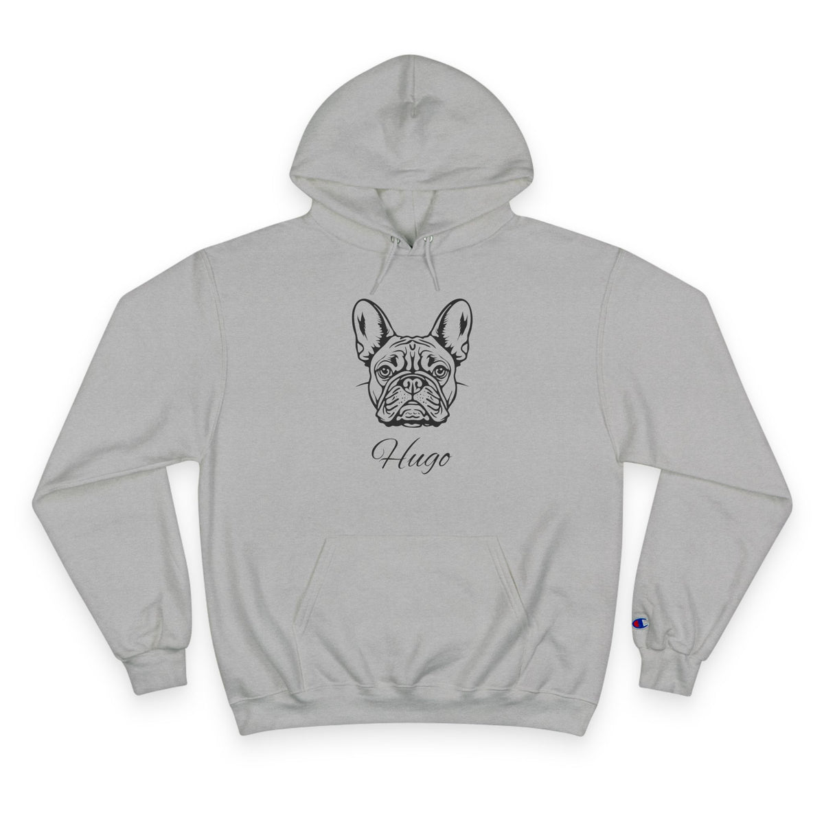 French Bulldog - Personalised Champion® Hoodie (Black French Bulldog & Personalised Pet Name)