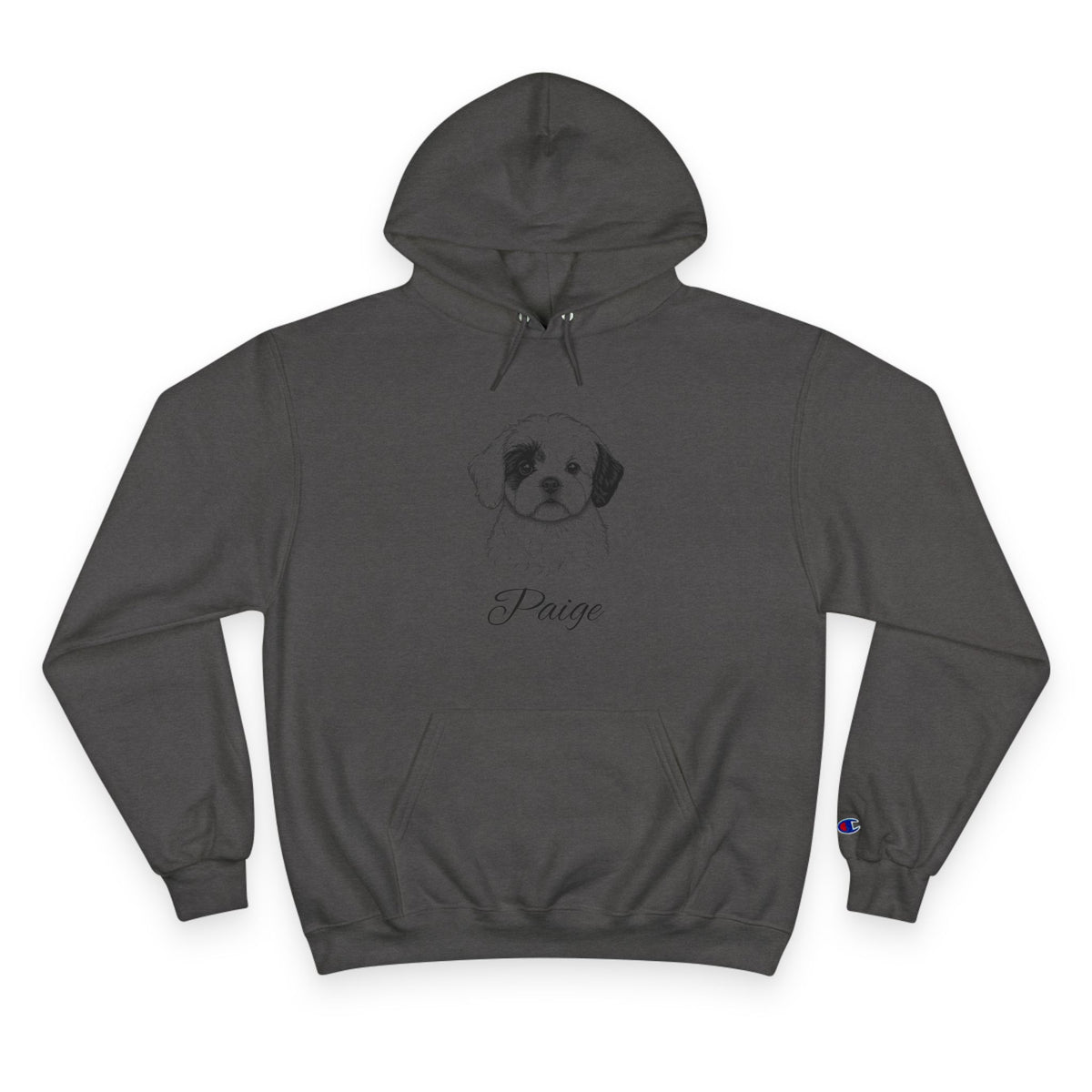 Maltese Shih Tzu - Personalised Champion® Hoodie (Black Maltese Shih Tzu & Personalised Pet Name)