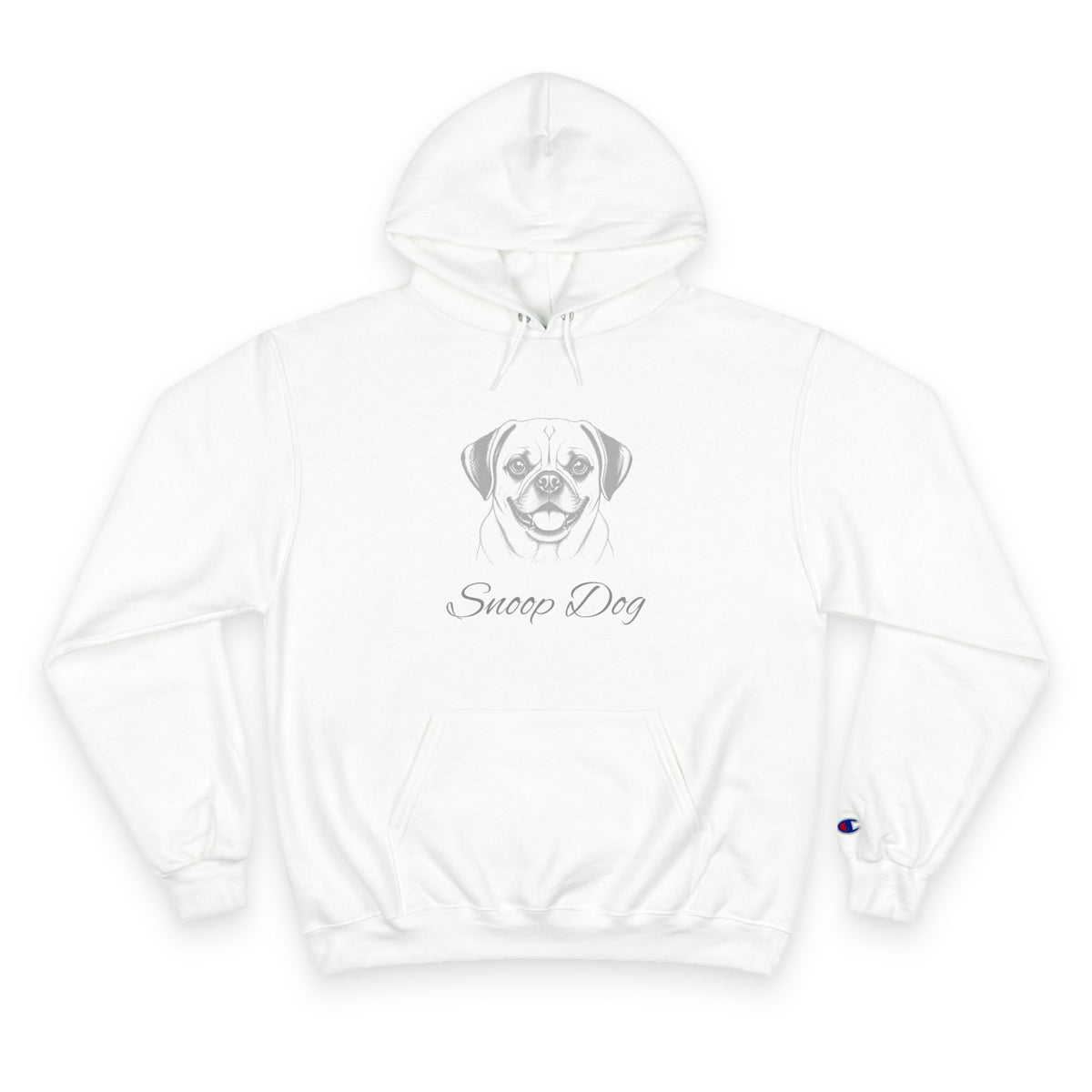 Pugalier - Personalised Champion® Hoodie (Grey Pugalier & Personalised Pet Name)