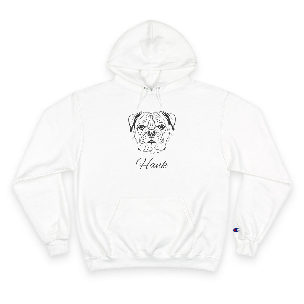 Bulldog - Personalised Champion® Hoodie (Black Bulldog & Personalised Pet Name)