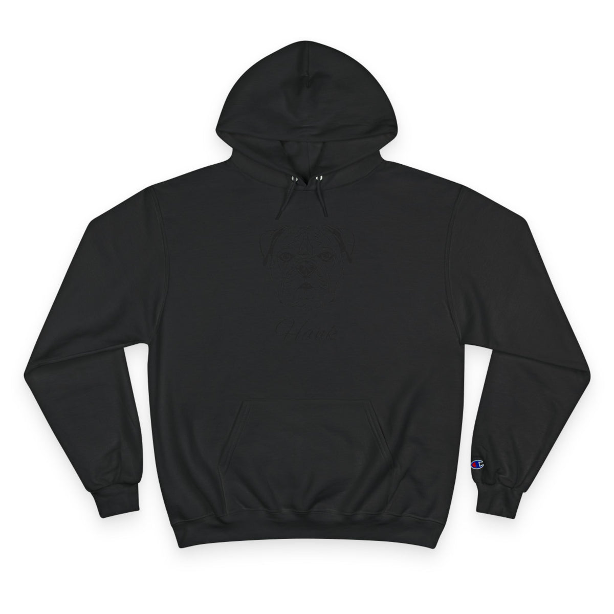 Bulldog - Personalised Champion® Hoodie (Black Bulldog & Personalised Pet Name)