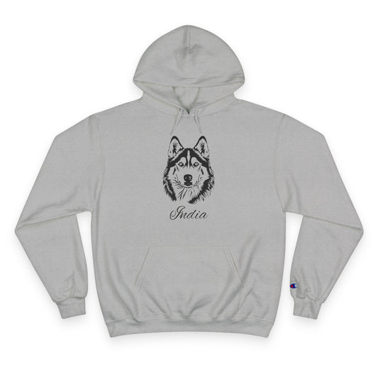 Malamute - Personalised Champion® Hoodie (Black Malamute & Personalised Pet Name)