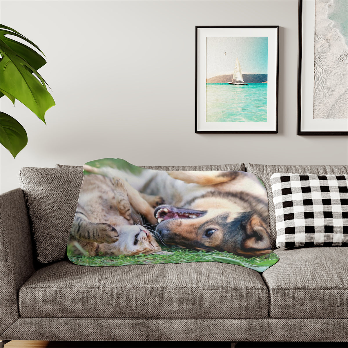Personalised Sherpa Blanket – Small Ultra Soft Custom Pet Blanket (Pet Photo)