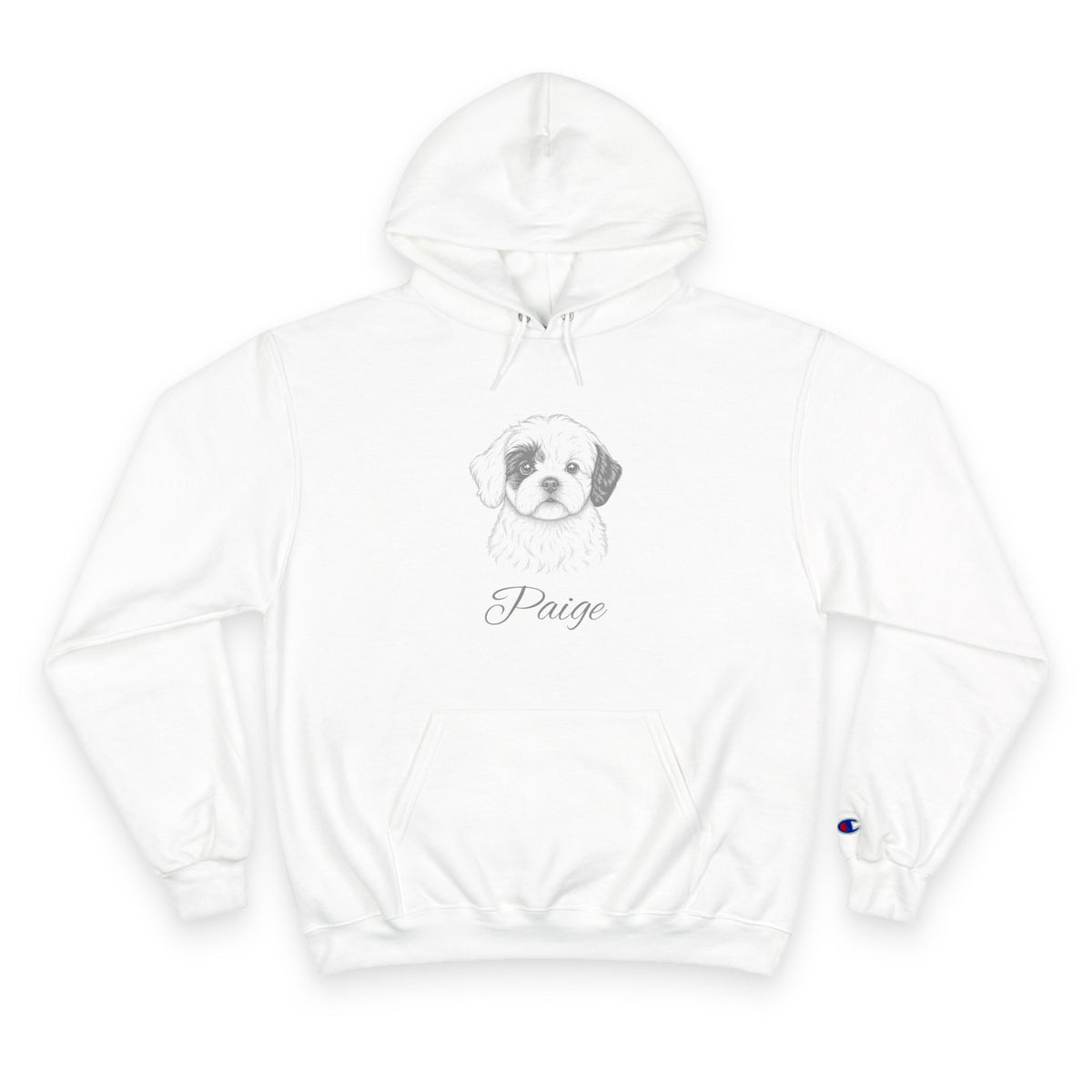 Maltese Shih Tzu - Personalised Champion® Hoodie (Grey Maltese Shih Tzu & Personalised Pet Name)