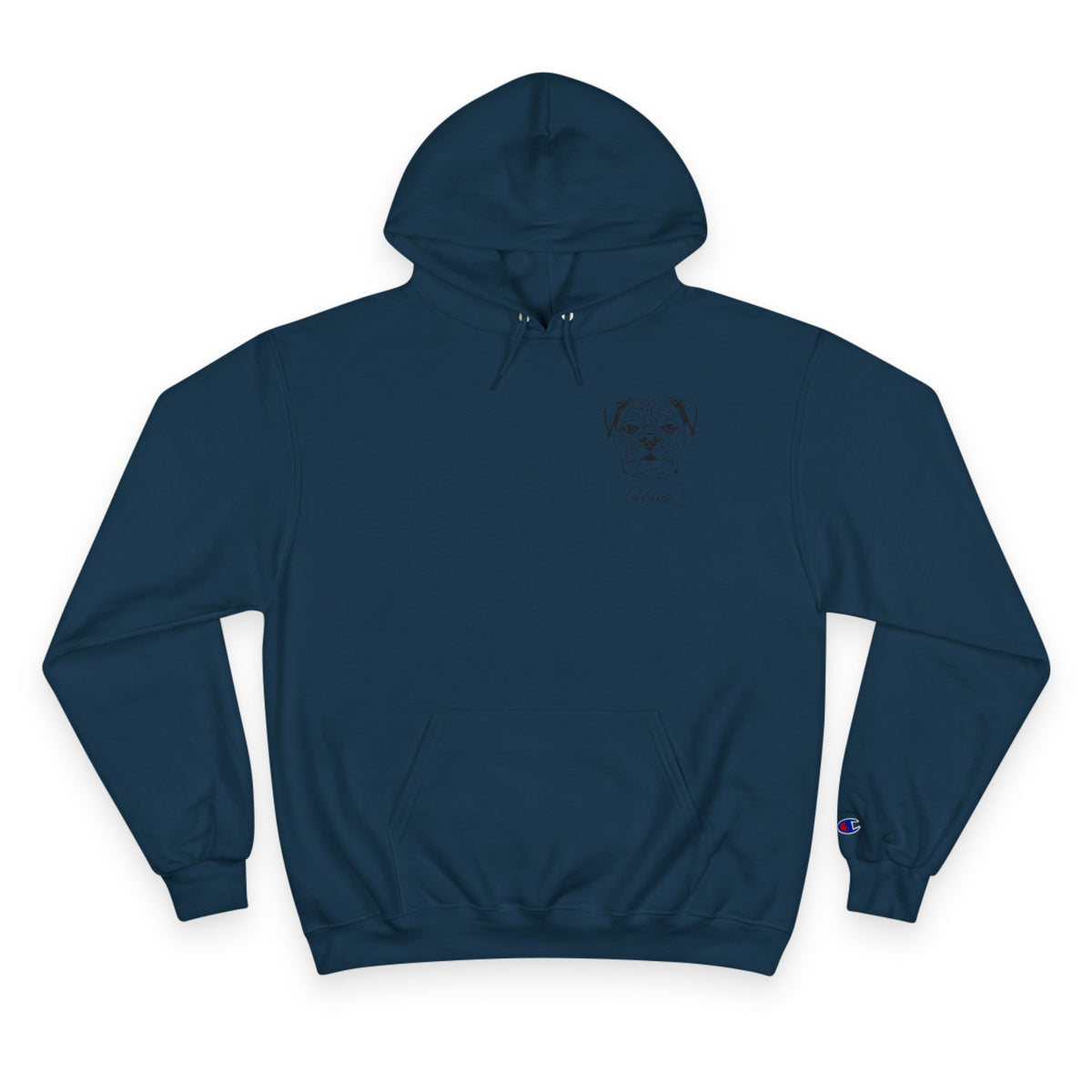 Bulldog - Personalised Champion® Hoodie (Small Black Bulldog & Personalised Pet Name)
