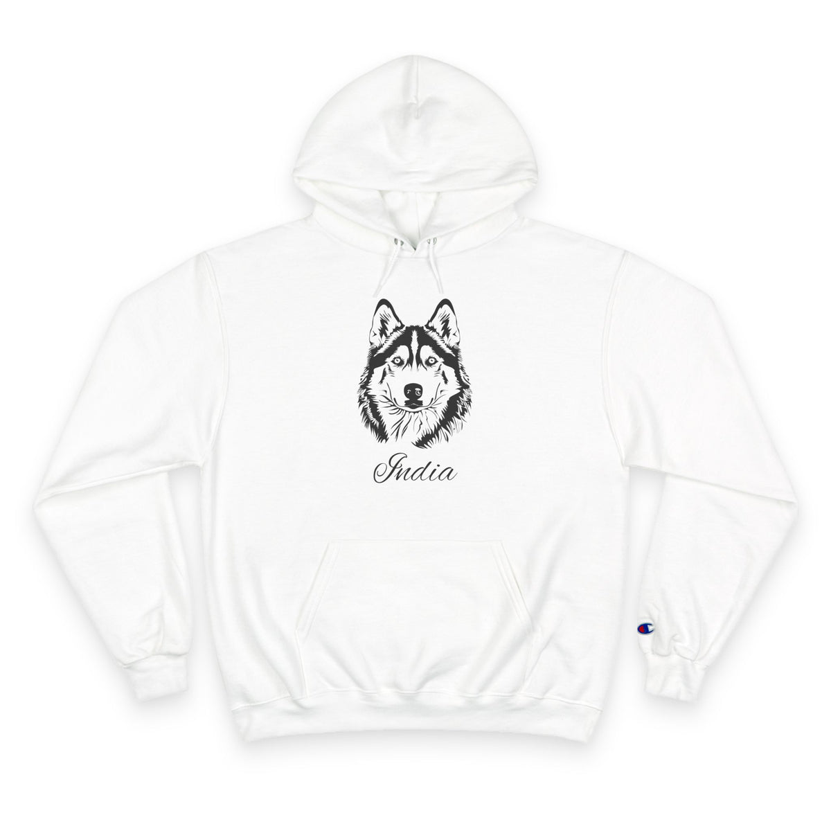 Malamute - Personalised Champion® Hoodie (Black Malamute & Personalised Pet Name)