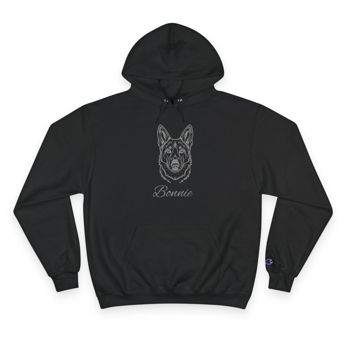 Kelpie - Personalised Champion® Hoodie (Grey Kelpie & Personalised Pet Name)