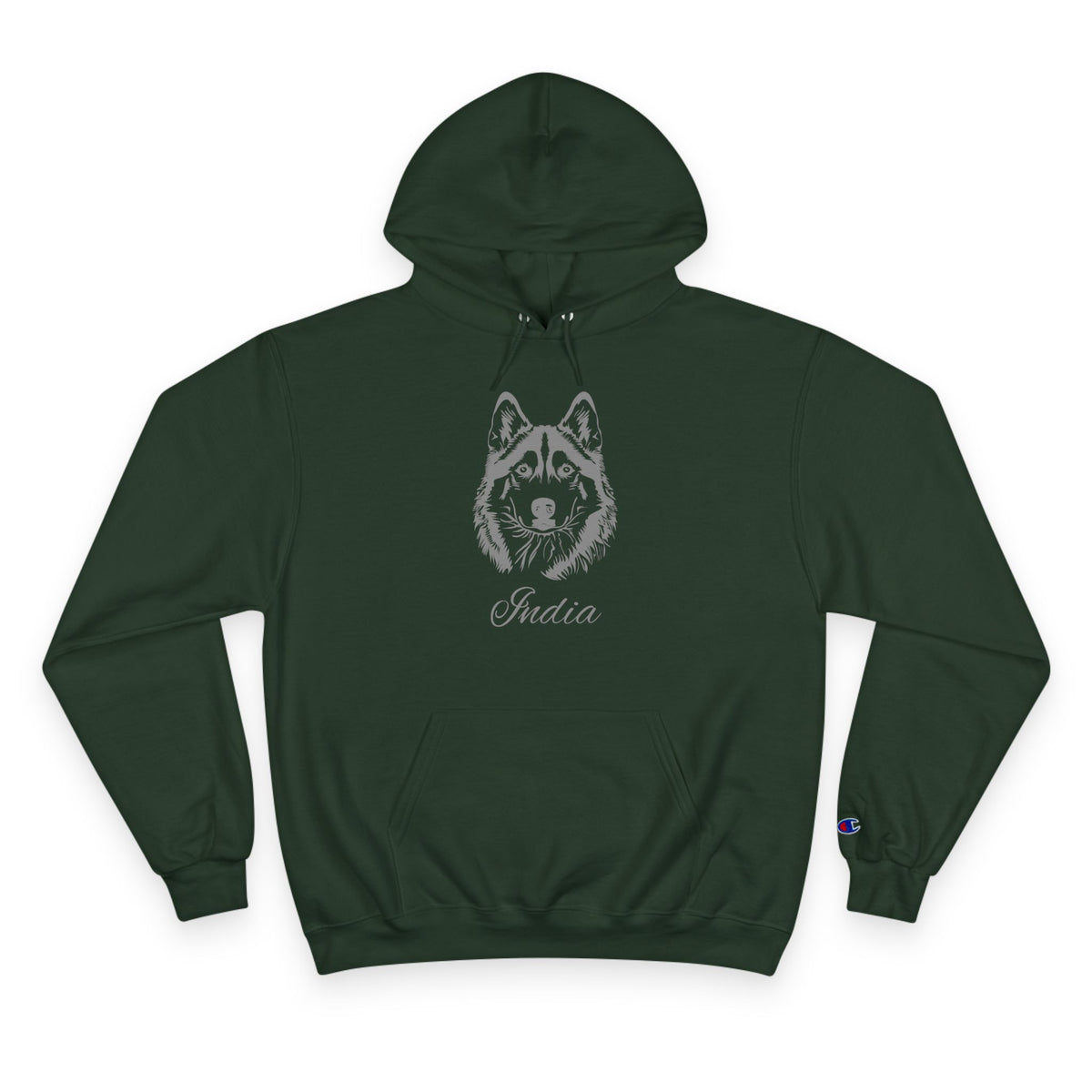 Malamute - Personalised Champion® Hoodie (Grey Malamute & Personalised Pet Name)