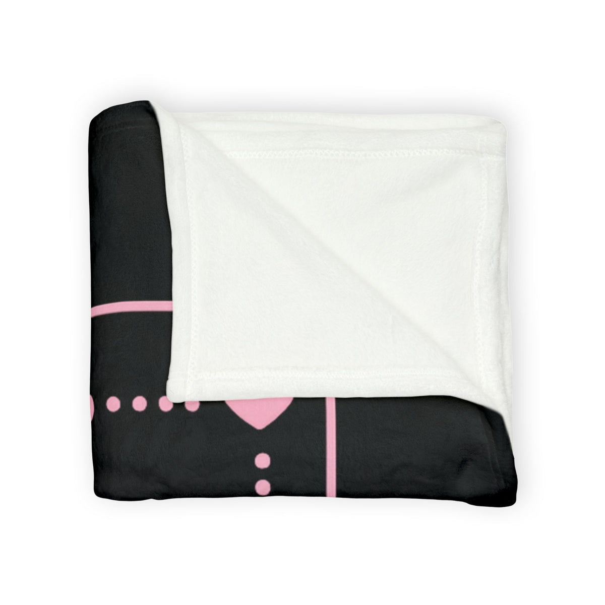 Personalised Fleece Pet Blanket, Black with Soft Pink Paw & Heart (Pet Name)