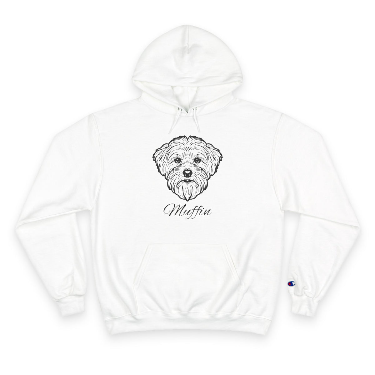 Maltese - Personalised Champion® Hoodie (Black Maltese & Personalised Pet Name)