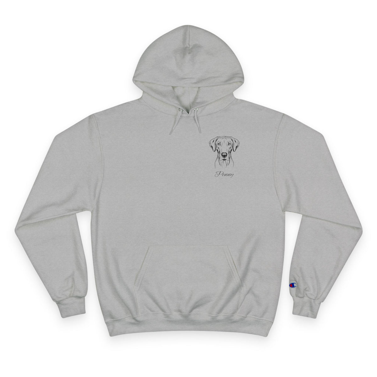 Rhodesian Ridgeback - Personalised Champion® Hoodie (Small Black Rhodesian Ridgeback & Personalised Pet Name)