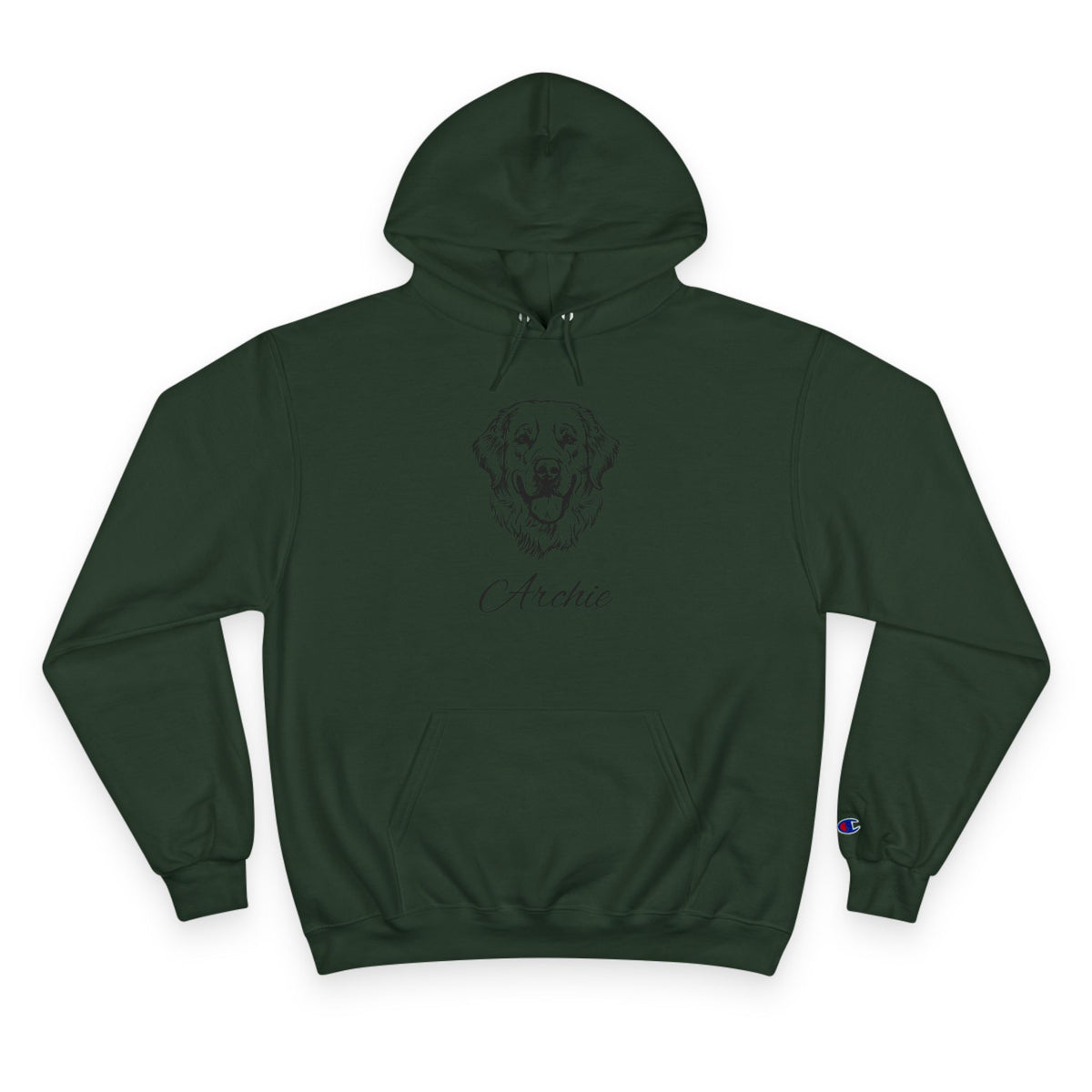 Golden Retriever - Personalised Champion® Hoodie (Black Golden Retriever & Personalised Pet Name)
