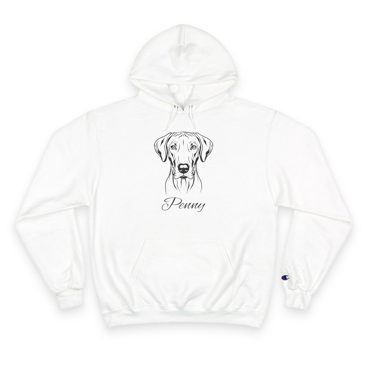 Rhodesian Ridgeback - Personalised Champion® Hoodie (Black Rhodesian Ridgeback & Personalised Pet Name)