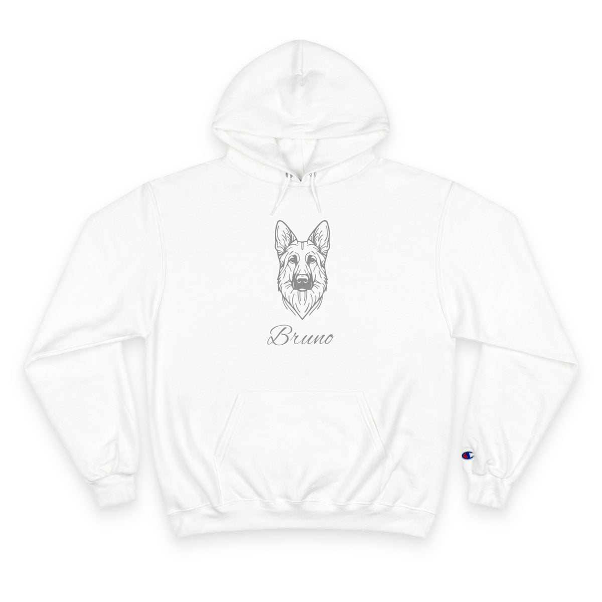 German Shepherd - Personalised Champion® Hoodie (Grey German Shepherd & Personalised Pet Name)