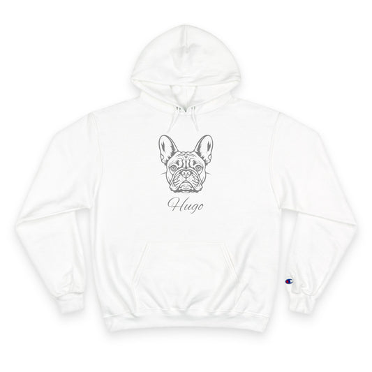 French Bulldog - Personalised Champion® Hoodie (Grey French Bulldog & Personalised Pet Name)