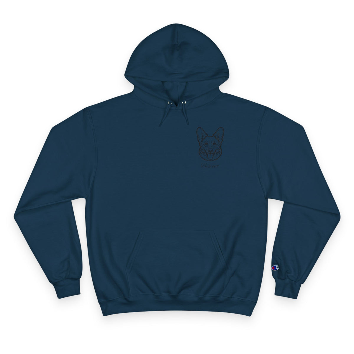 Corgi - Personalised Champion® Hoodie (Small Black Corgi & Personalised Pet Name)