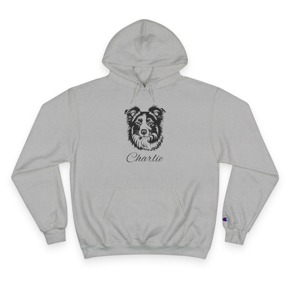Border Collie  - Personalised Champion® Hoodie (Black Border Collie & Personalised Pet Name)