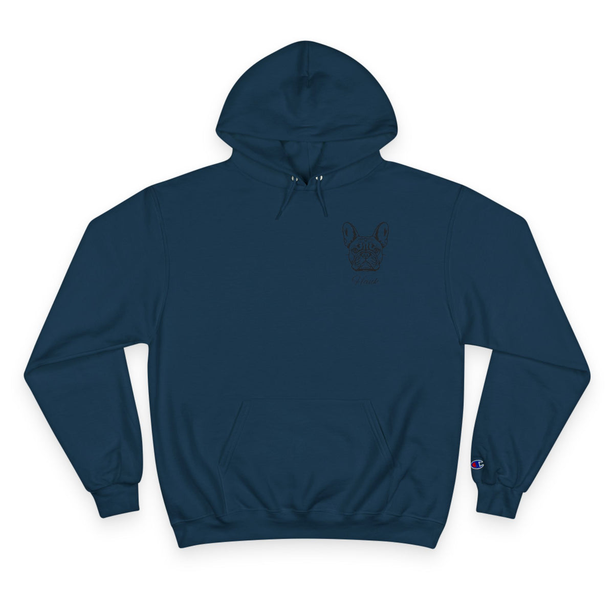 French Bulldog  - Personalised Champion® Hoodie (Small Black French Bulldog  & Personalised Pet Name)