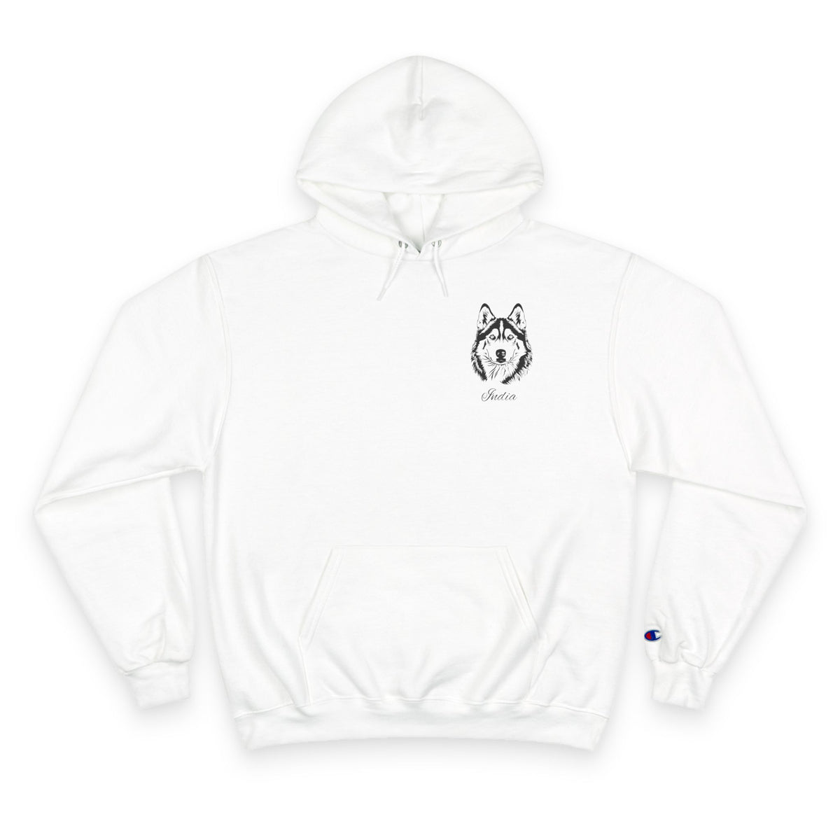 Malamute - Personalised Champion® Hoodie (Small Black Malamute & Personalised Pet Name)