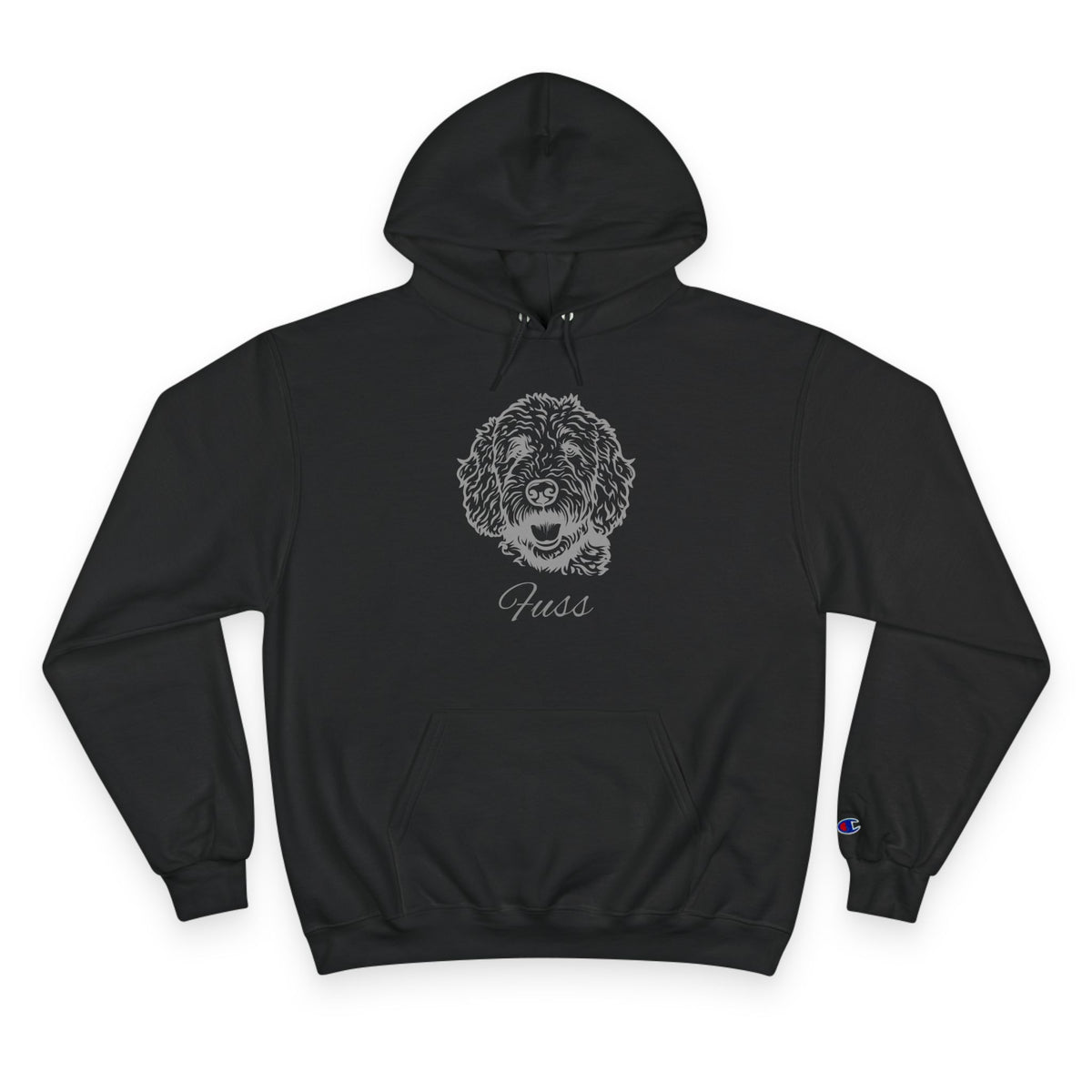 Groodle - Personalised Champion® Hoodie (Grey Groodle & Personalised Pet Name)