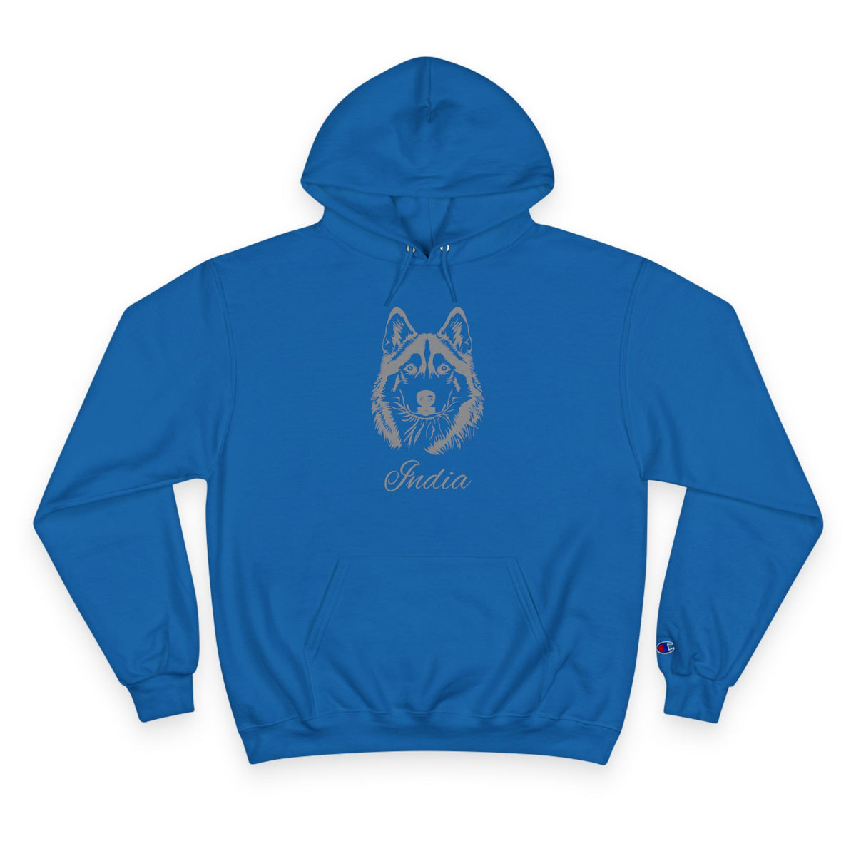 Malamute - Personalised Champion® Hoodie (Grey Malamute & Personalised Pet Name)