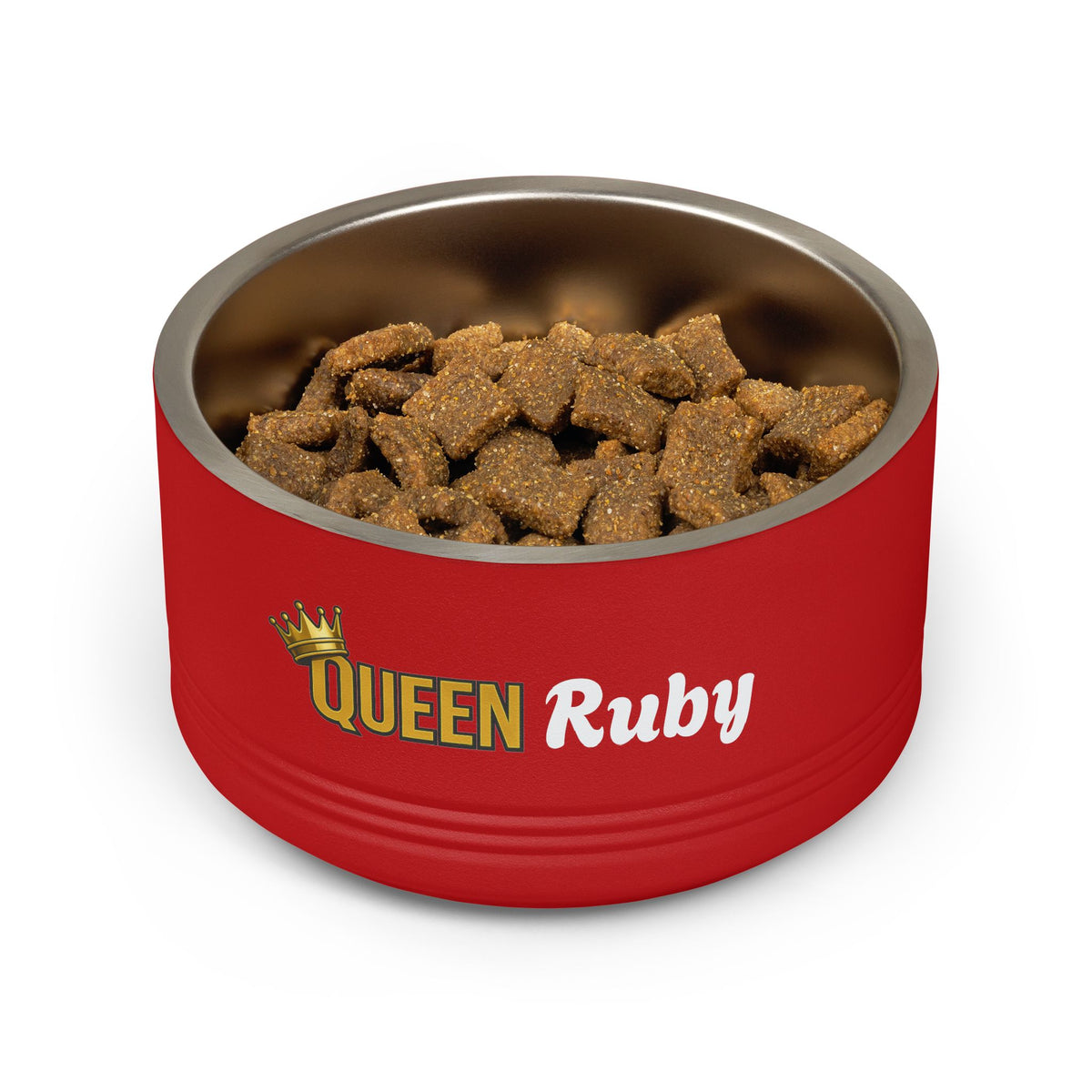QUEEN Personalised Pet Bowl – Queen Range Stainless Steel Dog & Cat Bowl (Pet Name)