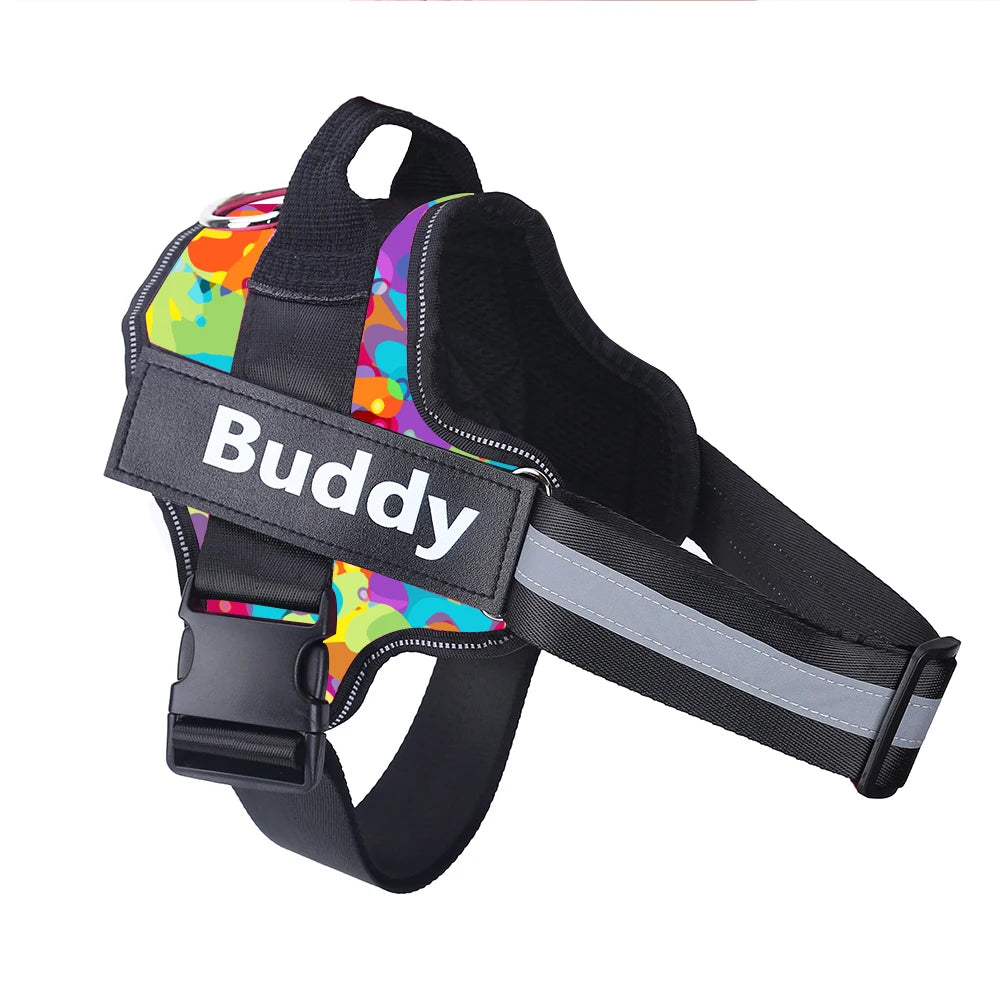 Personalised Reflective Dog Harness  (Pet Name & Phone)