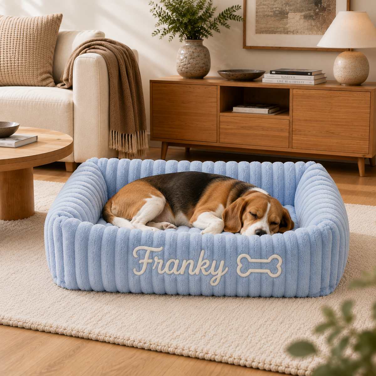 Personalised Embroidered Plush Pet Bed (Pet Name)