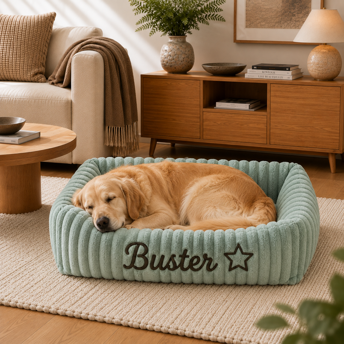 Personalised Embroidered Plush Pet Bed (Pet Name)