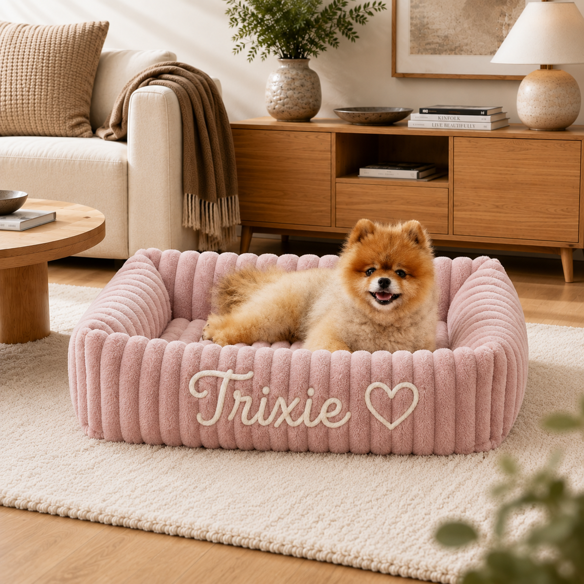 Personalised Embroidered Plush Pet Bed (Pet Name)