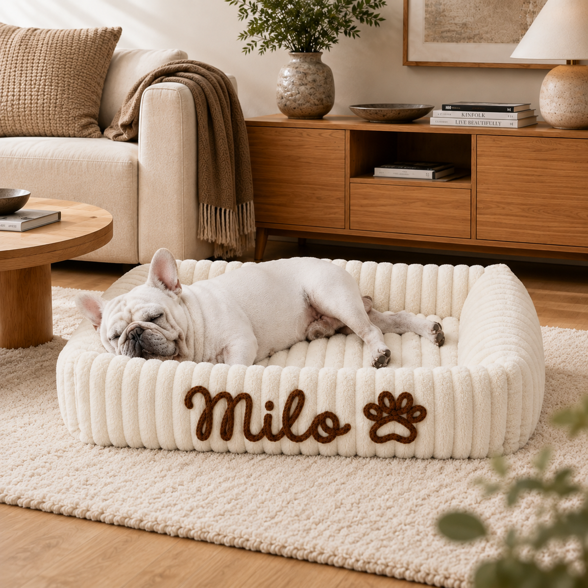 Personalised Embroidered Plush Pet Bed (Pet Name)