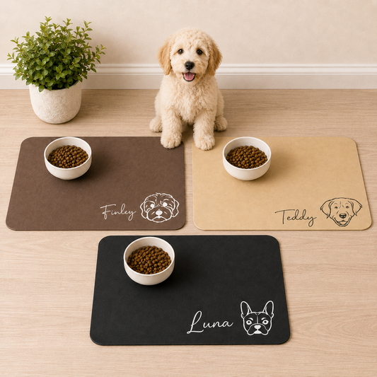 Personalised Premium Pet Feeding Mat (Pet Name & Breed Style)