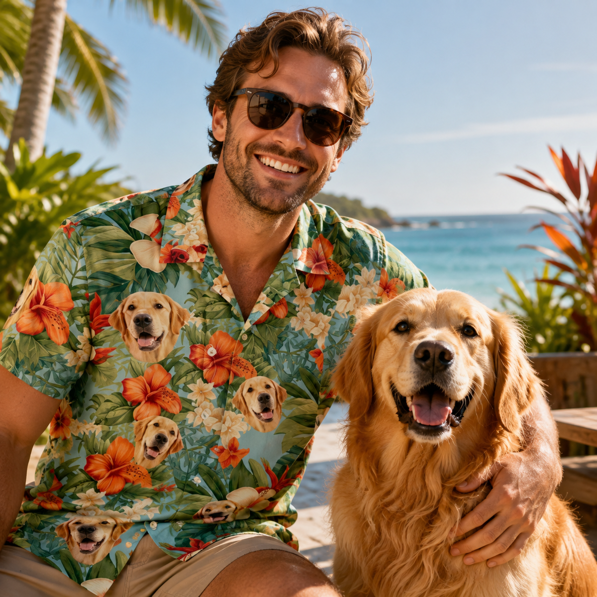 Personalised Pet Hawaiian Shirt (Pet's Image)
