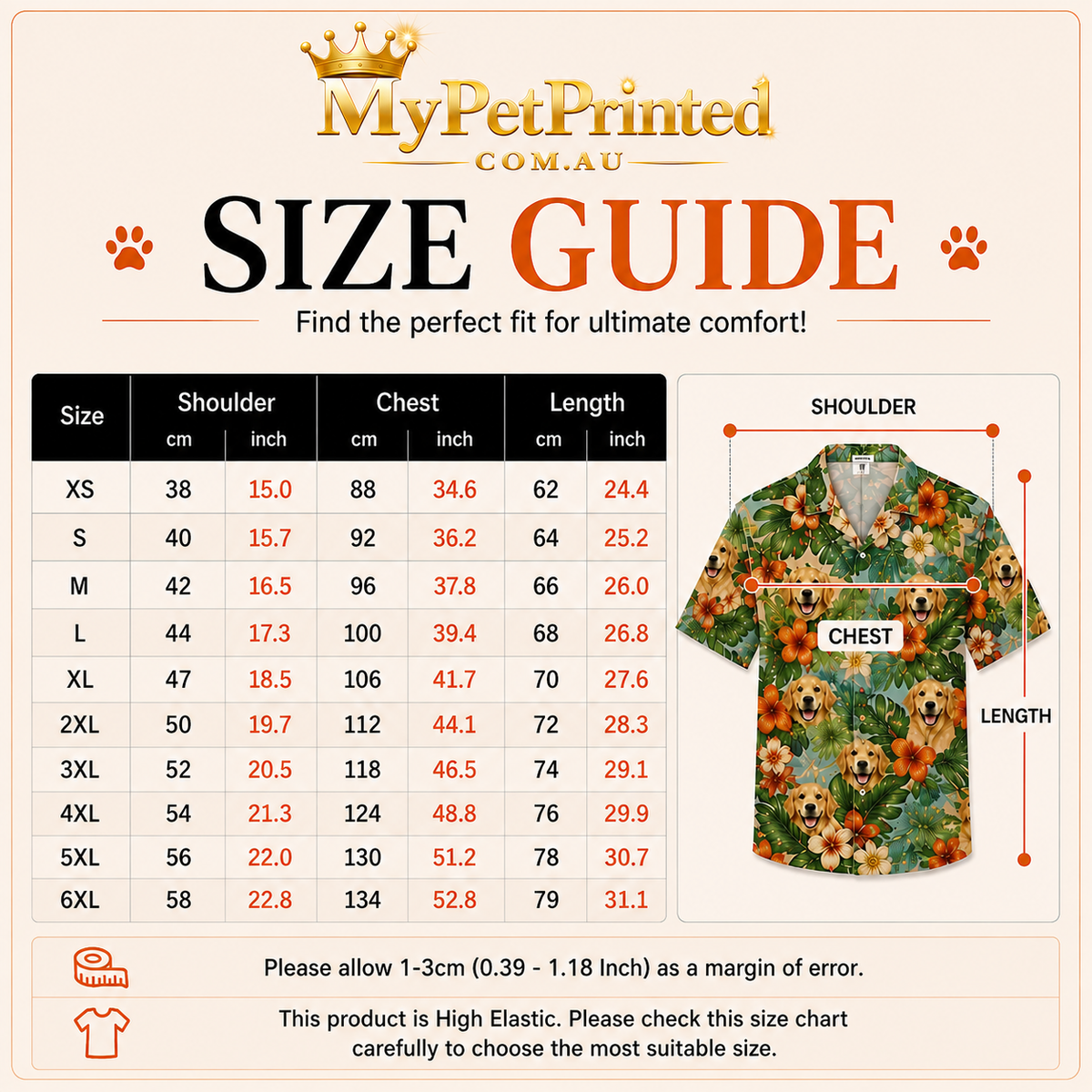 Personalised Pet Hawaiian Shirt (Pet's Image)