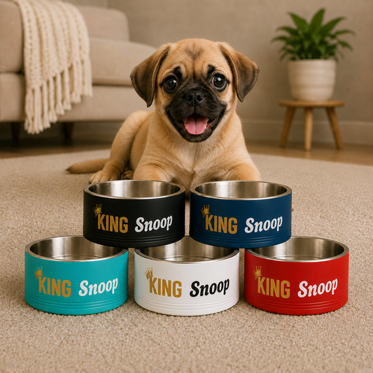 KING Personalised Pet Bowl – King Stainless Steel Dog & Cat Bowl (Pet Name)