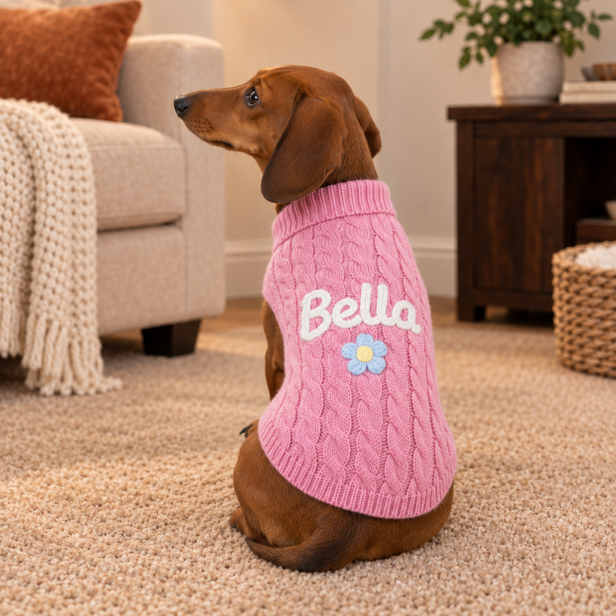 Personalised Knitted Pet Sweater (Pet Name)