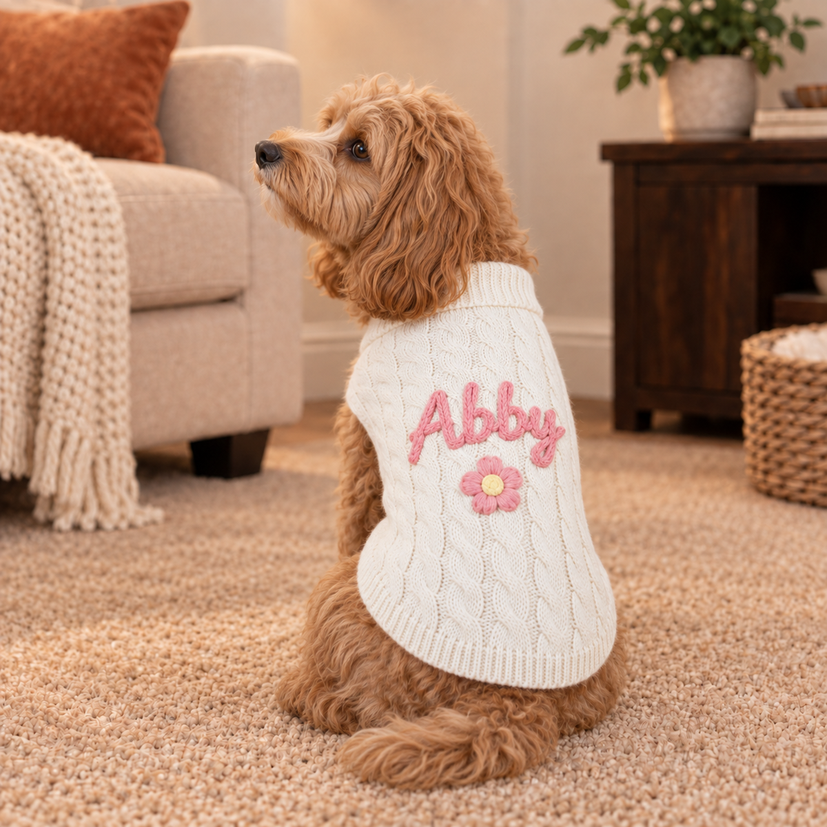 Personalised Knitted Pet Sweater (Pet Name)