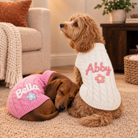 Personalised Knitted Pet Sweater (Pet Name)