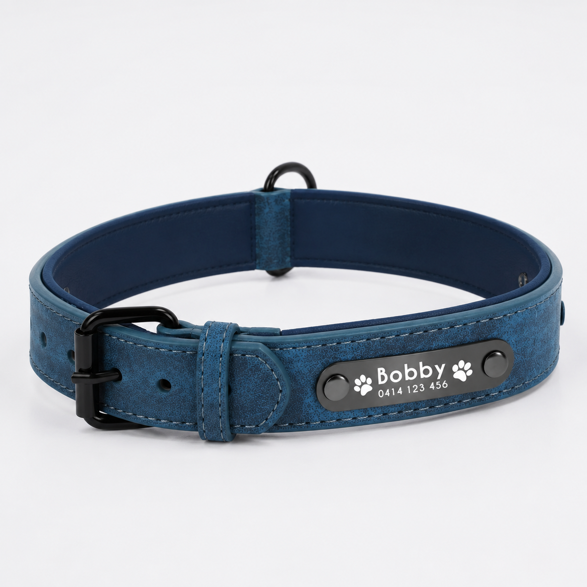 Personalised Premium Leather Pet Collar (Pet Name & Phone)