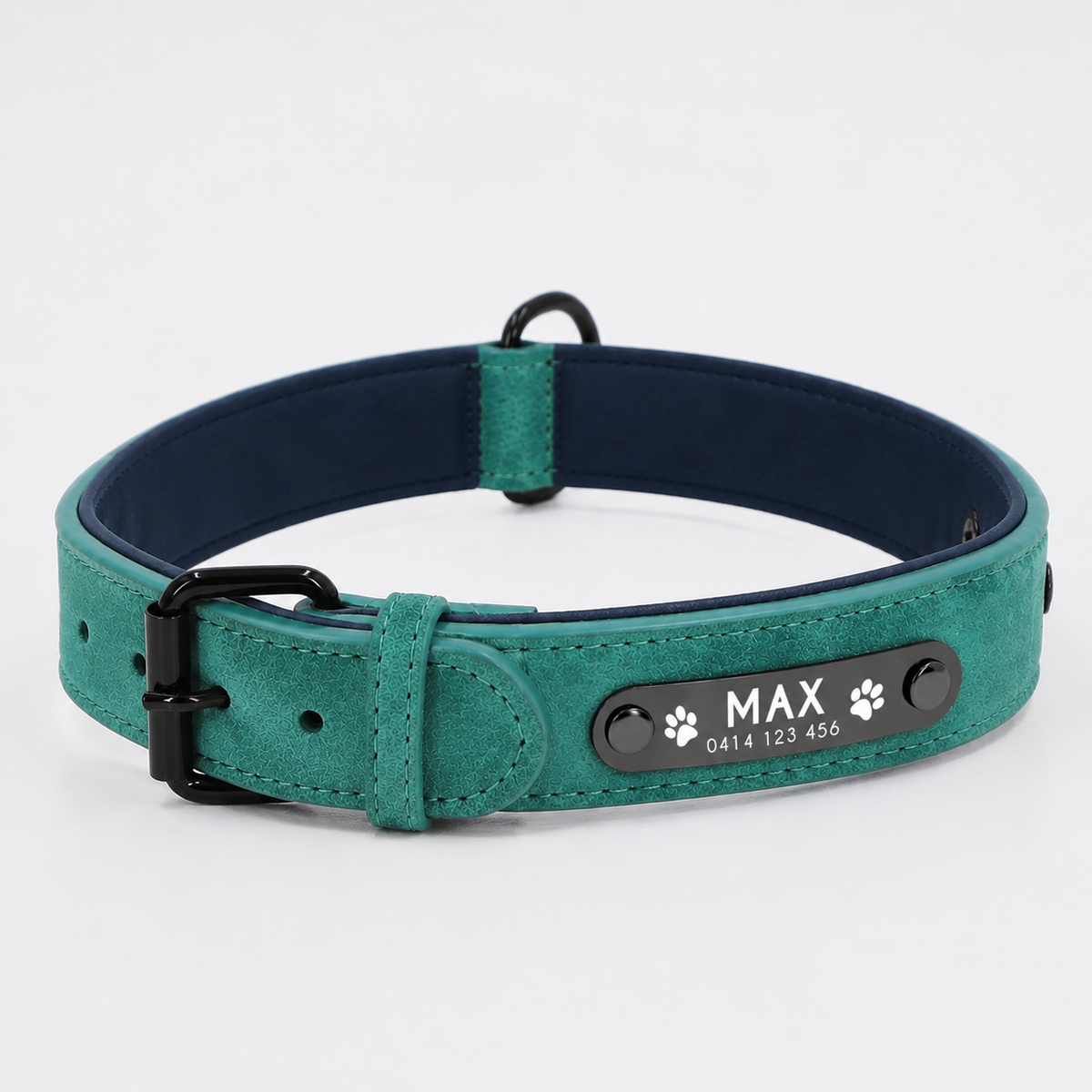 Personalised Premium Leather Pet Collar (Pet Name & Phone)