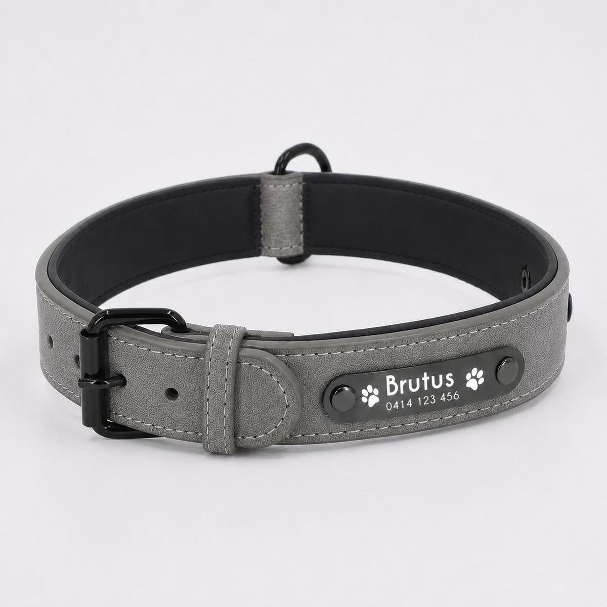 Personalised Premium Leather Pet Collar (Pet Name & Phone)