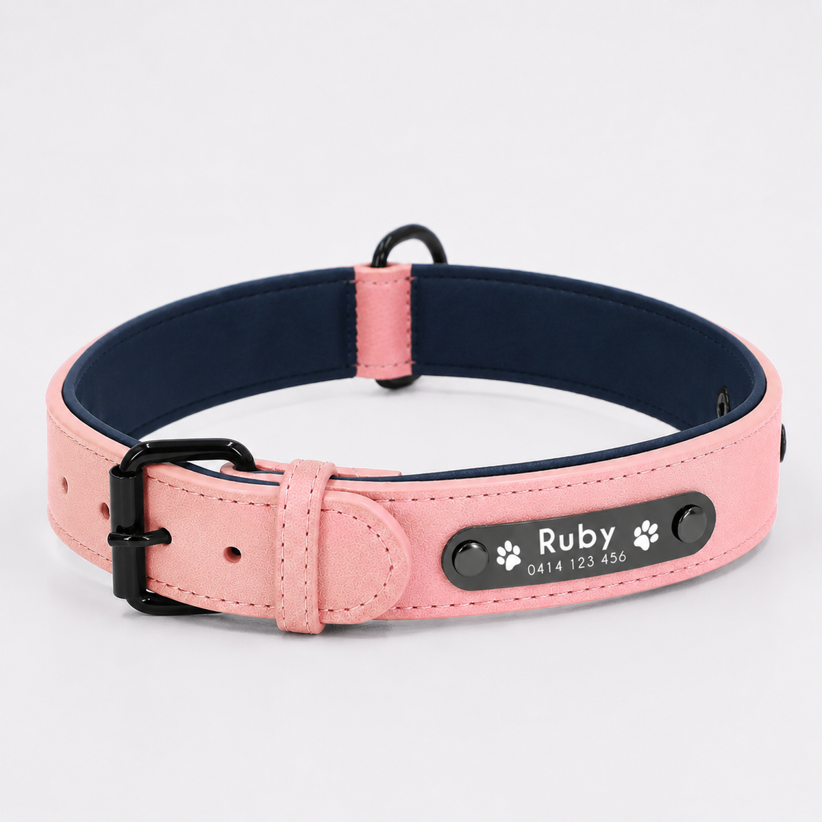 Personalised Premium Leather Pet Collar (Pet Name & Phone)