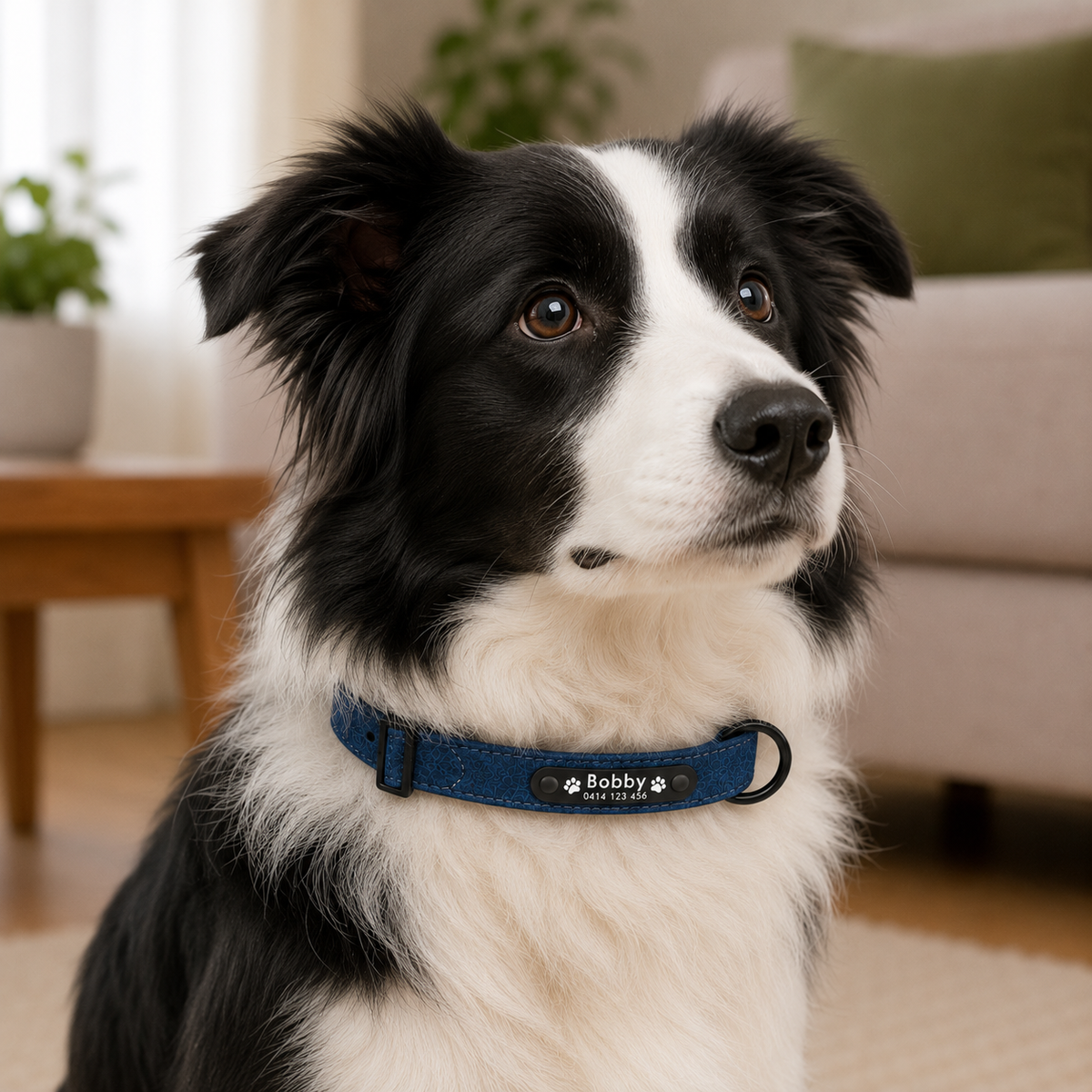 Personalised Premium Leather Pet Collar (Pet Name & Phone)