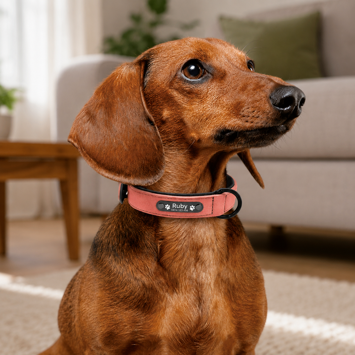 Personalised Premium Leather Pet Collar (Pet Name & Phone)