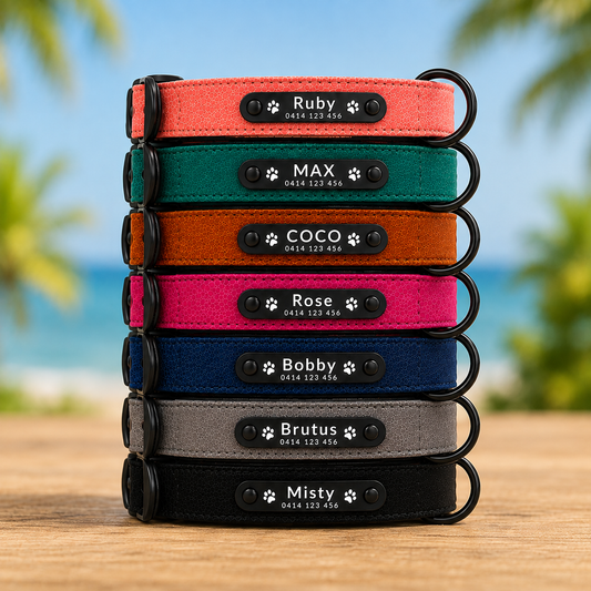 Personalised Premium Leather Pet Collar (Pet Name & Phone)