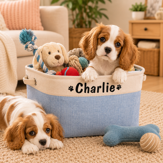 Personalised Premium Pet Storage Basket (Pet's Name)