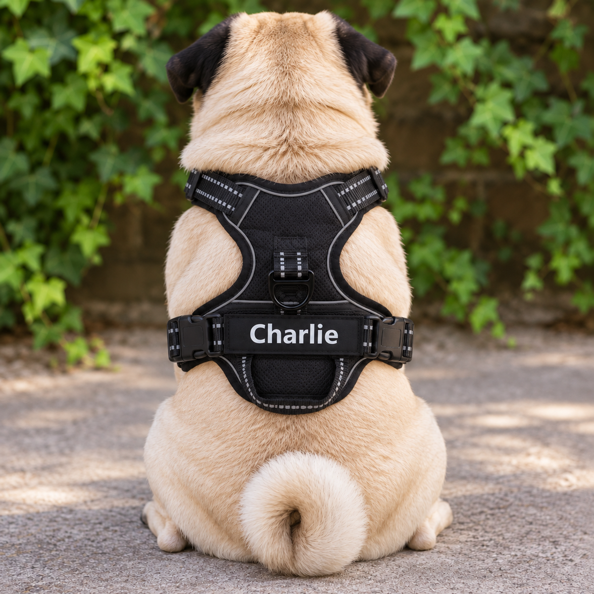 Personalised Reflective Nylon Harness (Pet Name & Number)