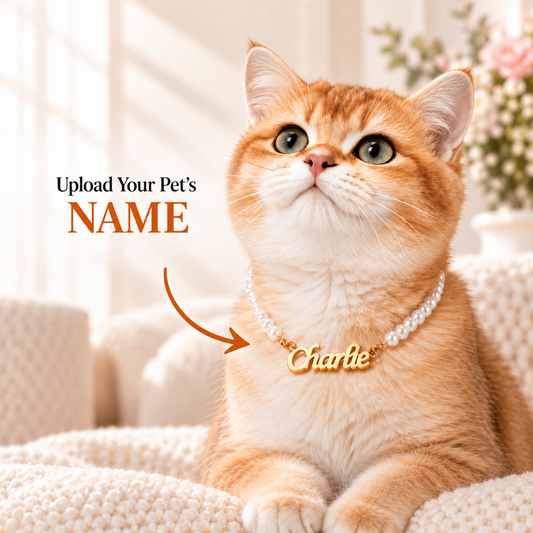 Personalised Pearl Necklace Chain (Pet Name)
