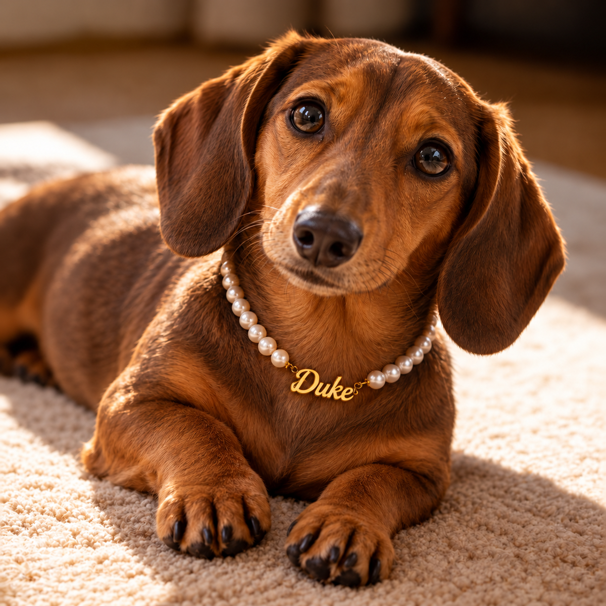Personalised Pearl Necklace Chain (Pet Name)